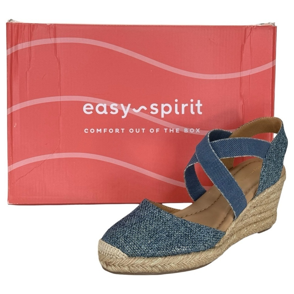 Easy Spirit Meza2 Gold Shimmer Womens Wedge Sandals Size 9M - Picture 13 of 13